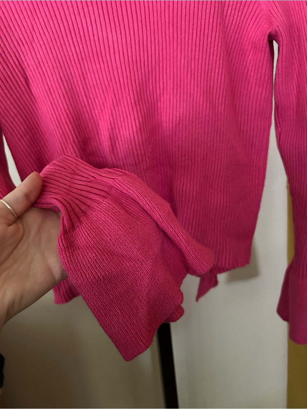 Major Label Group Ruffle Cardigan Sweater Hot Pink Barbiecore Mean Girls Large - Picture 5 of 6